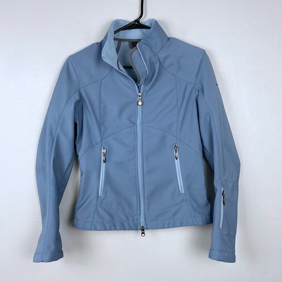 Nike Fleece Jacket Basic Full-Zip Slate Blue Futuristic Gorpcore Techwear‎ Small - Picture 1 of 12